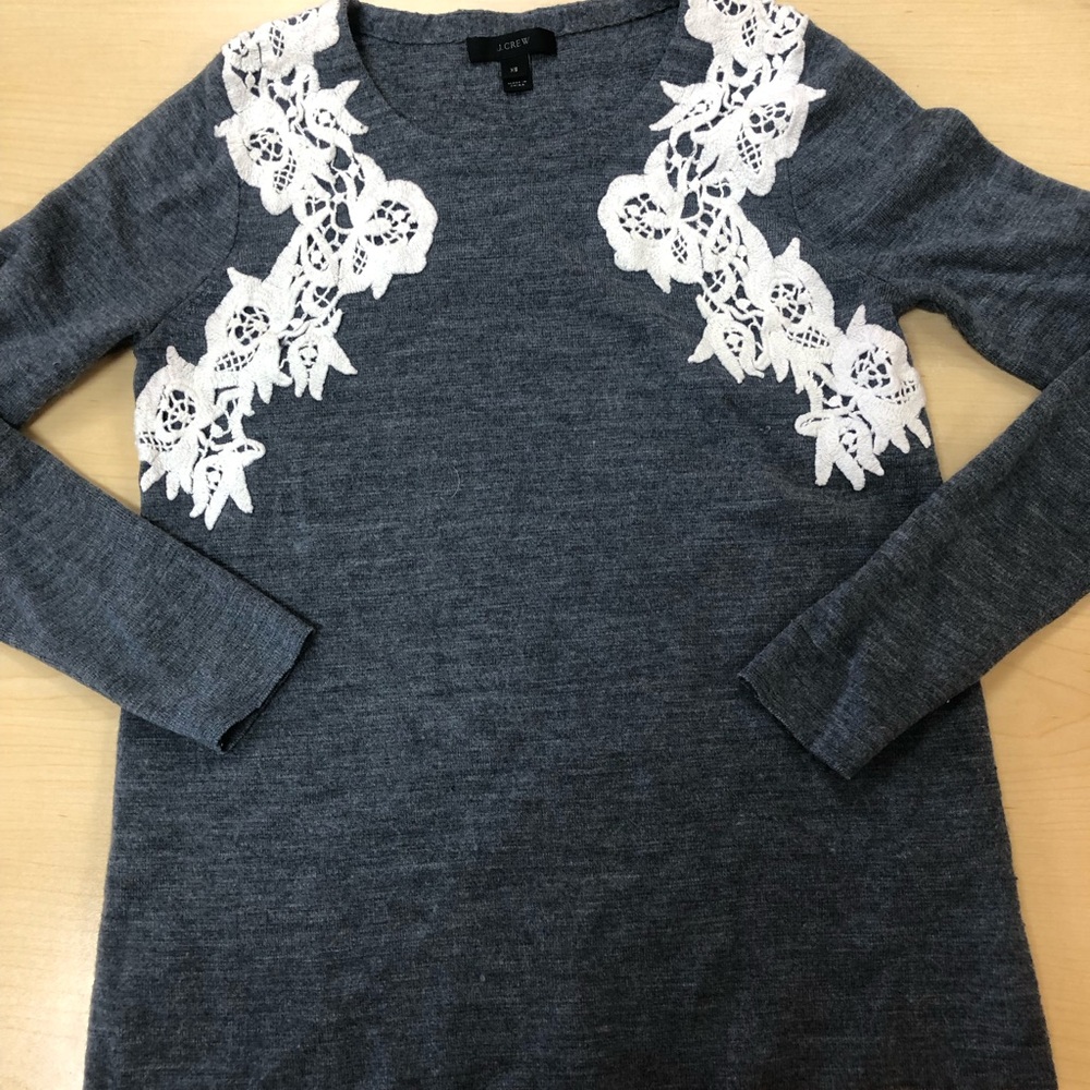 J crew sweater with lace